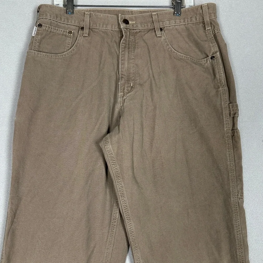 Carhartt B159 MUS Pants Mens 36X32 Brown Canvas  Loose Fit Carpenter Work Cargo
